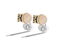 HONMEET Thermostat de réfrigérateur 2 pièces en Acier Inoxydable ±35 °C réglable pour congélateur Coffre et Armoire réfrigérée, contrôle mécanique de la température