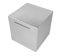 HONMEET Tirelire Coffre-fort Acier Inoxydable 20x20x20 Cm, Boîte Métallique à Usage Domestique avec Esthétique Moderne, Conteneur à Économie d'argent Non Ouvrable