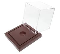 HONMEET Vitrine pour Balles de Baseball en Acrylique Transparente avec Socle en Bois Boîte D’Exposition Cubique pour Baseball et Softball Étui de Rangement Antidérapant pour