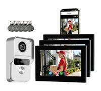Honmidatek 1080P Interphone Video, Visiophone Filaire KW02-IP7x3, Moniteur Tactile Couleur 7, 2 Fils, Vision Nocturne, RFID/App Unlock, Detection Humain, Audio Bidirectionnel