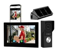 Honmidatek Visiophone Filaire Connecté à 2 Fils, Interphone Vidéo IP WiFi avec 7'' écran Tactile,1080P Sonnette Portier, APP Unlock à Distance,Détection de Mouvement,Lecture, Enregistrement