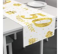 HONMOK 1pcs Chemin de Table d'or 50 Ans Chemin de Table Doré pour Fête Anniversaire Mariage Nappe Ruban pour Noces d'or 50x 300cm Décoration 50e Anniversaire pour Homme Femme