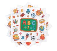 HONMOK 40pcs Serviettes en Papier pour Enfant Serviette de Table Jetable Pour Rentrée Scolaire 33 x 33 cm Décoration Motif Chiffres Alphabet Multicolore pour Fêtes Anniversaire Ecole