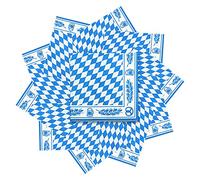 HONMOK 40pcs Serviettes en Papier pour Fête de la Bière Serviette de Table Jetable Bleue Blanche Motif Blé Pain Serviette de Fête pour Déjeuner Dîner 33 x 33cm