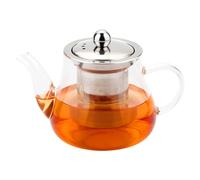 Honneeo Theiere Avec Infuseur 450ml Théières Verre Borosilicate, Bouilloire à Thé Qui va Sur la Cuisinière avec Passoire en Acier Inoxydable pour Thé en Vrac, Tisane, Thé aux Fruits Teapot