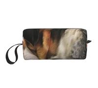 Honnête Vieux Chien Saint Bernard Art imprimé, Trousse de Maquillage Trousse à cosmétiques Trousse de Toilette de Voyage Portable Pochette de Maquillage