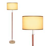 HonoDing Lampadaires Moderne du Milieu du Siècle, Finition Bois Noyer, Abat-jour tambour, Décoration de Salon, Lampadaire pour salon/bureau/chambre à coucher (64in, E27 LED)