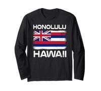 Honolulu Hawaï Drapeau Design Honolulu Oahu Drapeau hawaïen Manche Longue