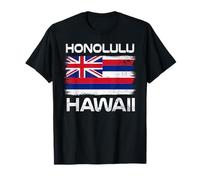 Honolulu Hawaï Drapeau Design Honolulu Oahu Drapeau hawaïen T-Shirt