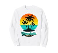 Honolulu Hawaii Rétro Coucher de Soleil Palm Beach Vacances Sweatshirt