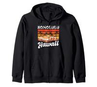 Honolulu Hawaiian Summer Surfing Retro Hawaii Lover USA Sweat à Capuche