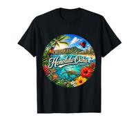 Honolulu Hi Hawaï, Art Tropical Jeune Aloha, Oahu T-Shirt Graphique avec Valeur