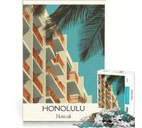 Honolulu Oahu Puzzles 1000 pièces pour Adultes | Décoration d'intérieur pour se détendre stimuler l'intellect et renforcer l'amour entre les couples 75x50cm