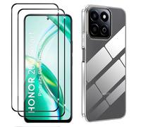 Pack coque transparente en TPU et deux unit¿s protection ¿cran complet vitre full cover noir en verre tremp¿ pour Honor 200 Smart 5G - XEPTIO