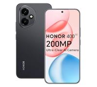 Honor 400 5G Smartphone, 8GO 256GO, Caméra AI Ultra-Claire de 200 Mpixels, 6,55" AMOLED Display 120Hz, Snapdragon 7 Gen 3, 5170mAh, IP65, Dual SIM, NFC, Android 15, sans Chargeur, Noir