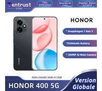 HONOR 400 5G Version ue Smartphone Qualcomm Snapdragon 7 Gen 3 200MP caméra principale AI Ultra-clair 5300 mAh batterie Noir de minuit