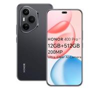 Honor 400 Pro 5G Smartphone, 12GO 512GO, Caméra AI 200MP Ultra-Claire, 6,7" AMOLED Display 120Hz, Snapdragon 8 Gen 3, 5170mAh, IP68 et IP69, Dual-SIM, NFC, Android 15, sans Chargeur, Noir