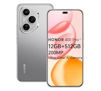 Honor 400 Pro 5G Smartphone, 12GO 512GO, Caméra AI 200MP Ultra-Claire, 6,7" AMOLED Display 120Hz, Snapdragon 8 Gen 3, 5170mAh, IP68 et IP69, Dual-SIM, NFC, Android 15, sans Chargeur, Gris