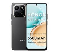 HONOR 400 Smart 4G Smartphone Dual SIM NFC Android 15, 8+256GB, 6500mAh Batterie Double Cellule, 108MP +2MP avec Bouton AI Téléphone, 6.77 Pouces 120 Hzécran Confort, 5 étoiles SGS&IP65, Velvet Black