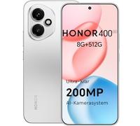 HONOR 400 Smartphone 5G, Dual SIM, NFC,512GB/8GB RAM, Simlockfrei Android-Handy (200MP AI-Kamer, 6,55 Zoll AMOLED Eye Comfort Display 5000nits, 5300 mAh, Snapdragon 7 Gen 3 Smartphone), Meteor Silver