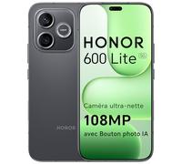 HONOR 600 Lite Smartphone 5G, 8GB RAM 256GB Memoria, 108MP avec Bouton AI Téléphone Android 16, 6.6" AMOLED Eye-Care Display, 6520 mAh avec Recharge Rapide 45W, IP66&SGS, Dual SIM, NFC, Velvet Black