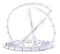 Honor Athletics 2.0 Corde à sauter à perles - Réglable avec poignées incassables & perles anti-casse pour un entraînement fitness amélioré, White Rock