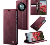 Honor Magic 6 Lite Premium Pu Leather Case Card Slots Wallet Pouch With Stand Function Flip Case Cover Honor Magic 6 Lite \ Vino Rosso