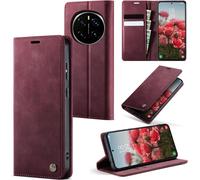 Honor Magic 6 Pro Premium Pu Leather Case Card Slots Wallet Pouch With Stand Function Flip Case Cover Honor Magic 6 Pro \ Vino Rosso