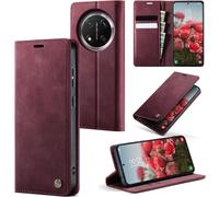 Honor Magic 7 Lite Premium Pu Leather Case Card Slots Wallet Pouch With Stand Function Flip Case Cover Honor Magic 7 Lite \ Vino Rosso