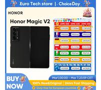Honor Magic V2 Version mondiale 5G Smartphone pliable Snapdragon 8 Gen2 LTPO écran OLED 120Hz 50MP Triple caméra Android Mobile Black