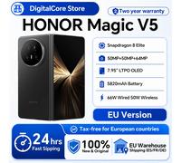 HONOR Magic V5 Version Globale Originale Smartphone 5G Double écran OLED HDR Snapdragon 8 Elite 5820mAh 7,95 pouces 66W SuperCharge Dawn Gold