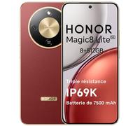 HONOR Magic8 Lite Smartphone 5G, 8+512GO, Triple résistance-IP69K, 7500 mAh, Caméra 108 MP OIS, Écran AMOLED de 6,79 Pouces téléphone Portable, AI Intelligente, Double SIM, NFC, Reddish Brown