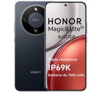 HONOR Magic8 Lite Smartphone 5G, 8+512GO, Triple résistance-IP69K, 7500 mAh, Caméra 108 MP OIS, Écran AMOLED de 6,79 Pouces téléphone Portable, AI Intelligente, Double SIM, NFC, Midnight Black