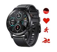 HONOR MagicWatch 2 Montre Connectée 46mm Montre Intelligente Homme Bluetooth, Moniteur de Fréquence Cardiaque et de Stress Spo2, GPS, 5ATM Tracker d'Activité, Noir