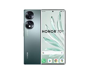 Honor Smartphone 70, téléphone Portable 5G, débloqué sans SIM, 8 + 256 Go, Triple caméra arrière 54 MP, écran incurvé OLED 120 Hz de 6,67 Pouces, Android 12, 4800 mAh Vert émeraude