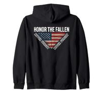 Honor The Fallen Never Forget Drapeau américain Vieilli Sweat à Capuche