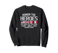 Honor The Heroes D-Day 6 Juin 1944 Imprimé Vieilli Sweatshirt