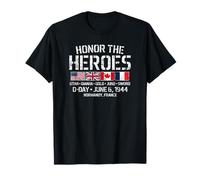 Honor The Heroes D-Day 6 Juin 1944 Imprimé Vieilli T-Shirt