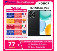 HONOR X5c Plus 4G version européenne, processeur MediaTek Helio G81 Octa-core, écran LCD de 6,74 pouces, 5260 mAh, appareil photo principal 50MP Midnight Black
