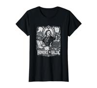 Honore De Balzac Human Comedy Rises Classic T-Shirt Graphique avec Valeur, Femme, Noir, L