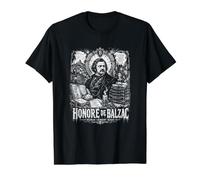 Honore De Balzac Human Comedy Rises Classic T-Shirt Graphique avec Valeur, Homme, Noir, M