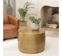 Honore - table basse alu. 60x60cm motifs arabesques couleur laiton