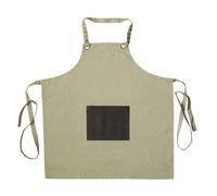 Honoré - Tablier en tissu beige avec poche en simili cuir marron Sabatier Trompette