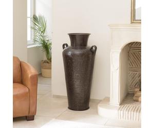 Honore - vase alu avec anses l45cm h1m couleur cuivre noir antique honore