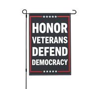 Honorer Les Vétérans, Défendre La Démocratie, Journée Des Vétérans Drapeau De Cour Décoratif Drapeau De Jardin Avec Œillets Drapeaux De Jardin Pour Fêtes Dortoirs Extérieure 30X45cm