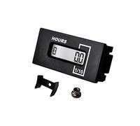 HonorMeet Compteur horaire numérique LCD, Volt AC 85 V à 250 V, DC 60 V à 150 V, Compteur d'heures pour l'entretien, travaux sur tondeuse à gazon (with Fixed Support)