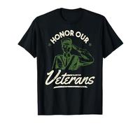 Honorons nos vétérans Hommage Militaire Soldat saluant T-Shirt