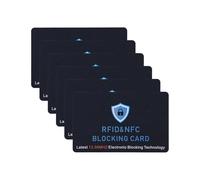 Honosen Lot de 6 cartes de blocage RFID, protection de cartes de crédit, protection antivol NFC ultra fine pour portefeuilles, protège les cartes de crédit/débit et les passeports, porte-cartes de