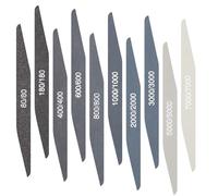 Honoson 10 Pcs Bâtons de Ponçage de Polissage pour Modèle Plastique Bâton de Ponçage Grains Assortis d'Artisanat Outils de Papier de Verre Bois(Faible Indice de Grain,Forme à double angle)