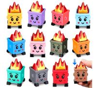 Honoson Lot de 12 poubelles en forme d'animaux imprimés en 3D de 5 à 7 cm | Animaux articulés, figurines flexibles imprimées en 3D pour soulager le stress, mini articulations mignonnes pour cadeaux de